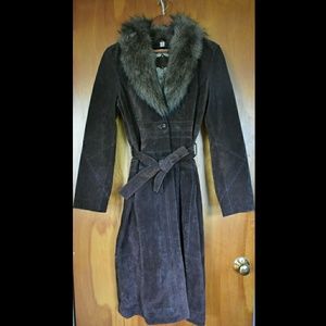Full length suede coat